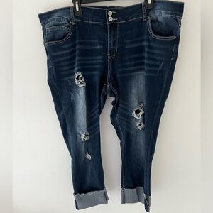 Almost Famous Ripped and Distressed Jeans, Size: 22